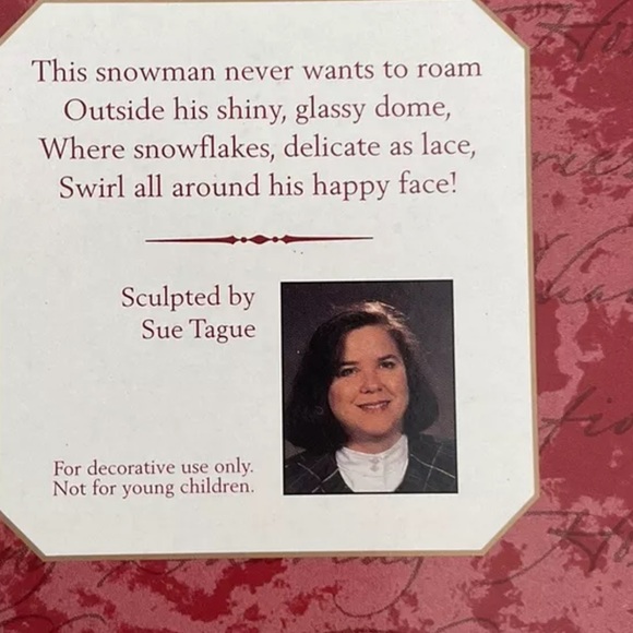 HALLMARK Forecast for Fun SNOWMAN n GLASS BELL Christmas ORNAMENT-NEW VTG 1999 - Picture 2 of 4